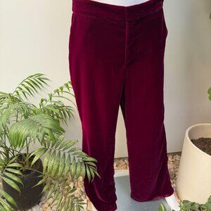 NWT G by Giuliana Women's Black Label Velvet Trouser Raspberry